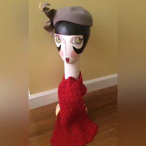 Crochet Red Scarf